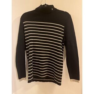 Lauren Ralph Lauren Womens Turtleneck Sweater & Gold Stripe Knit Size 1X